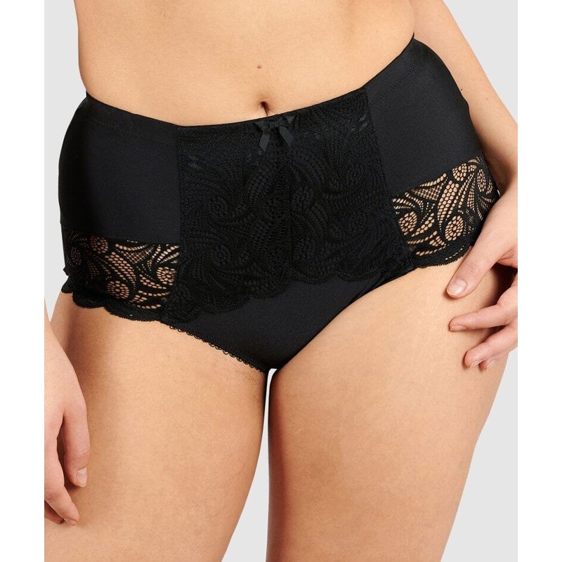 Sans Complexe Ariane Lace & Microfiber High Waist Brief – Black M