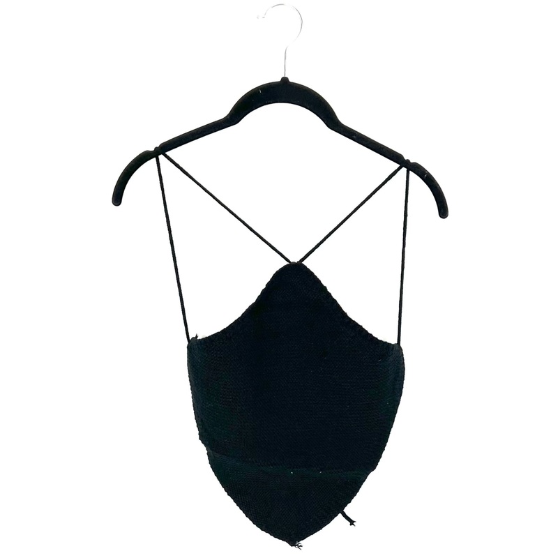 Black Knit Bandana Top – Small/Medium, Medium/Large Small/Medium
