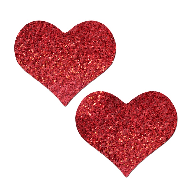 Coverage: Heart Glitter Red Full Breast Covers Support Tape by Pastease Red