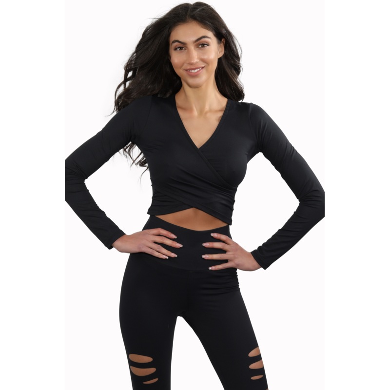 KELSEY BLACK Long Sleeve Activewear Top XS