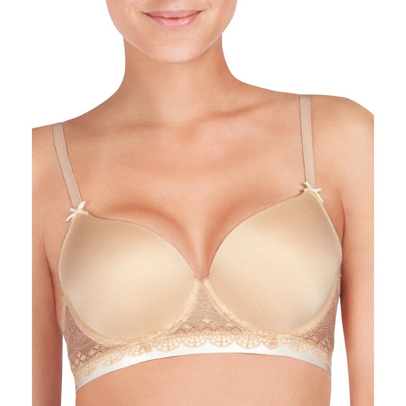Me. by Bendon Geometric Lace Full Coverage Contour Bra – Toasted Almond/Pristine 34C