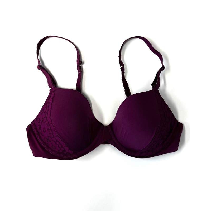 Plum Purple Underwire Lace Bra – 34B