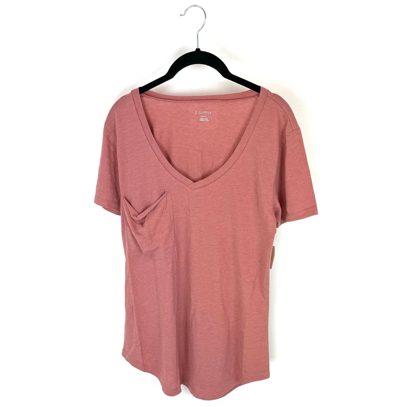 Rose Pink T-Shirt With Pocket – Small