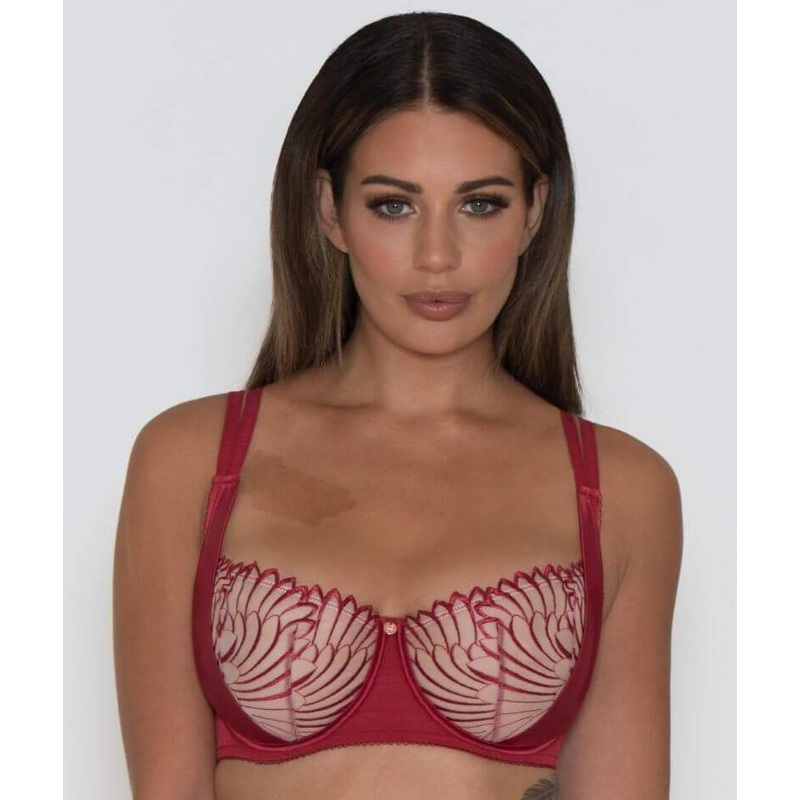 Scantilly Fallen Angel Balcony Bra – Garnet Red 32H