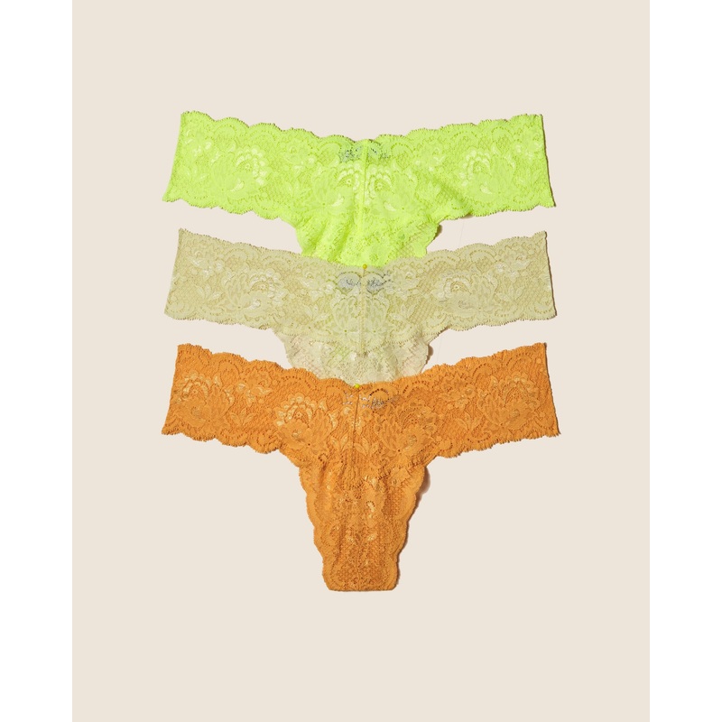 3Er-Pack Lr Tanga Neon Yellow Mignonette Sole Einheitsgre
