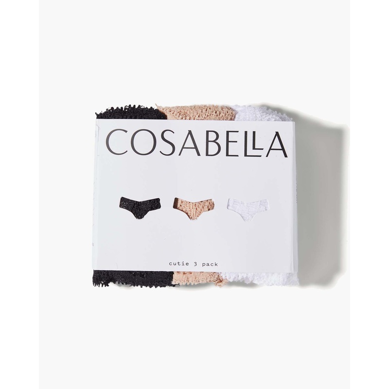 Confezione Di 3 Perizomi Black Sette White Taglia Unica