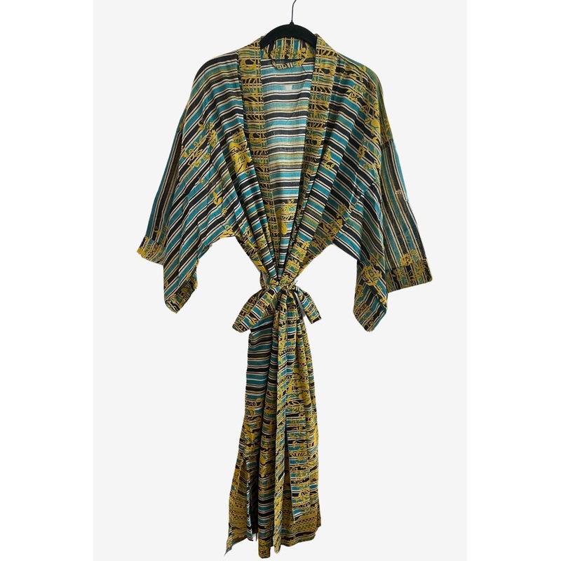 Cotton Robes Chartreuse/Pink One Size