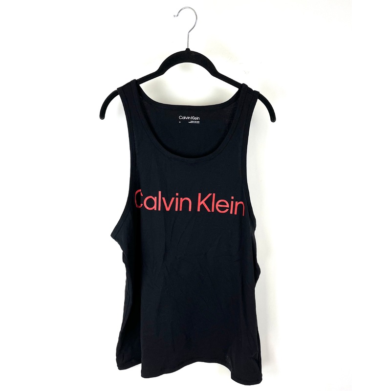 MENS Black And Red Logo Tank Top – Medium