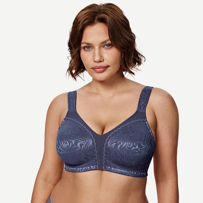 Minimizer Full Coverage Bra Non Padded Wire-free Grey Blue 36B/80B
