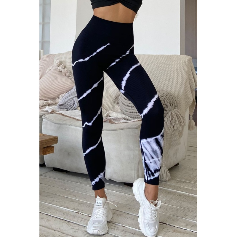 Slim Fit High Waist Long Active Pants Black S