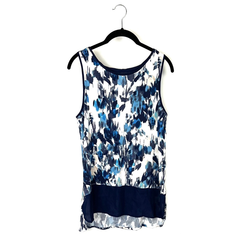 Blue And White Printed Pajama Set – Small