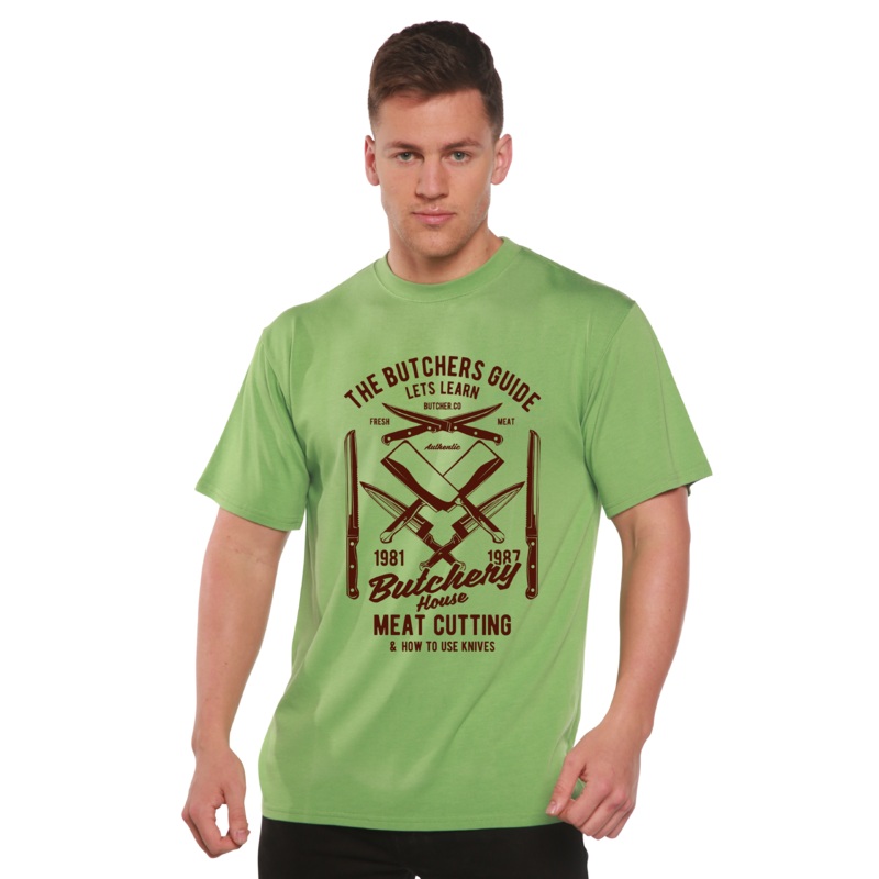Butchery House Men’s Bamboo Viscose/Organic Cotton Short Sleeve Graphic T-Shirt Medium Black