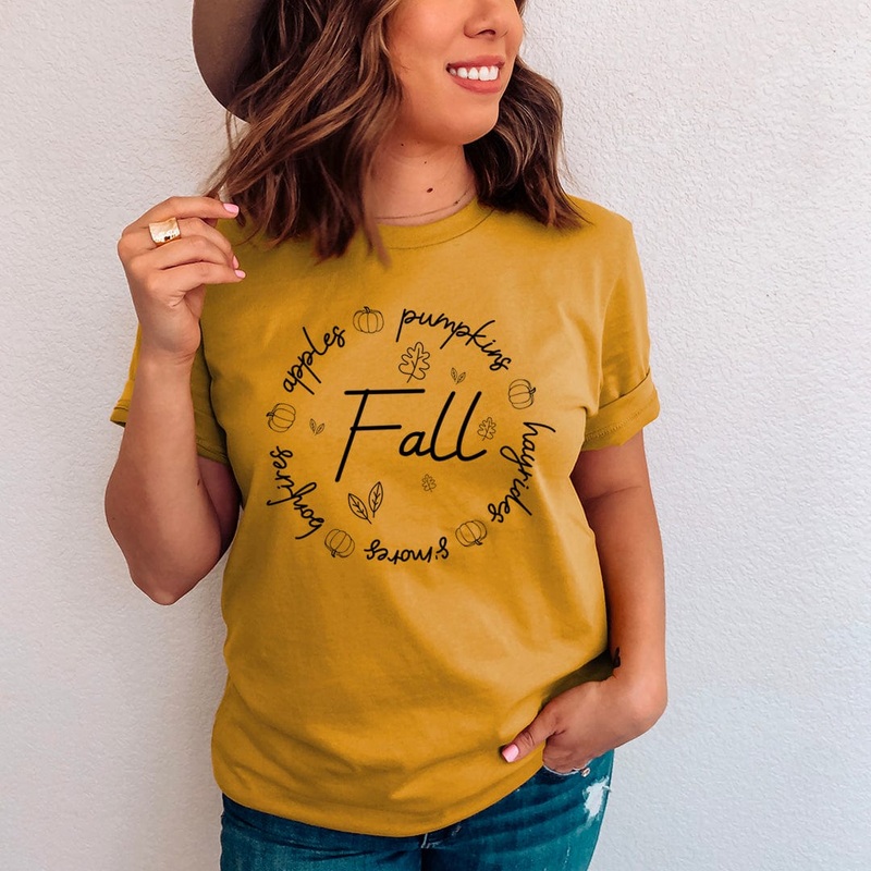 Fall Favorites Tee Mustard S