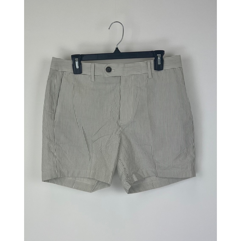 MENS Tan and White Striped Shorts – 32 Waist – 5″, 7″, 9″ Inseams 32 waist 5″ inseam