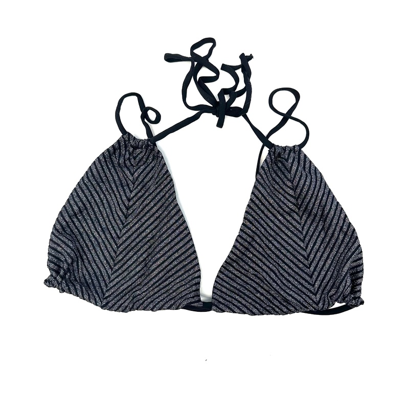Metallic Black Double Strap Bikini Top – Extra Extra Large and Extra Extra Extra Large Extra Extra Large