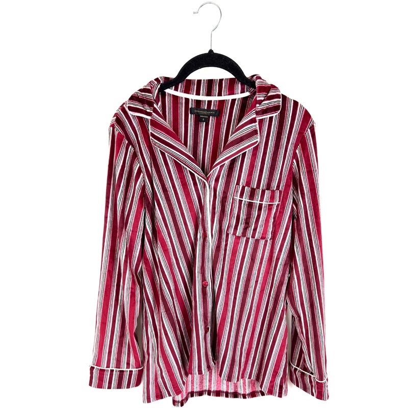 Red and Black Striped Fleece Pajama Set – Small