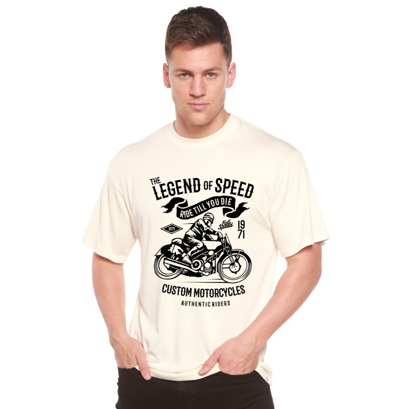 The Legend of Speed Spun Bamboo Men’s Bamboo Viscose/Organic Cotton Short Sleeve Graphic T-Shirt Medium Black
