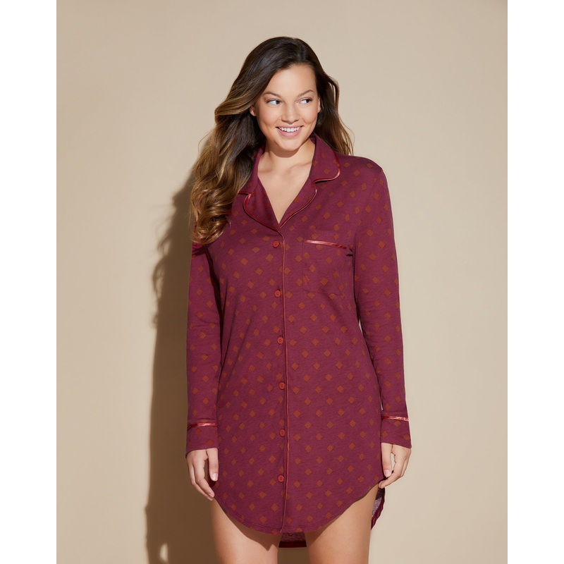 Camisn Estampado Diamond Deep Ruby/Sahara XS