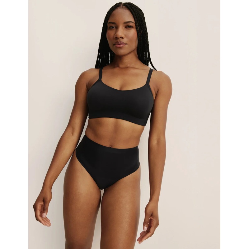 Essential No-Show High Rise Thong Black XS