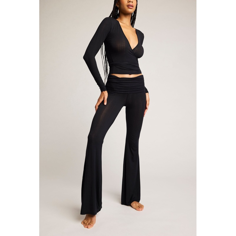 Whipped Roll Down Pant in Black XS Black