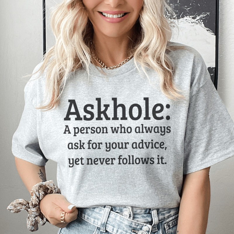 Askhole Tee Athletic Heather S