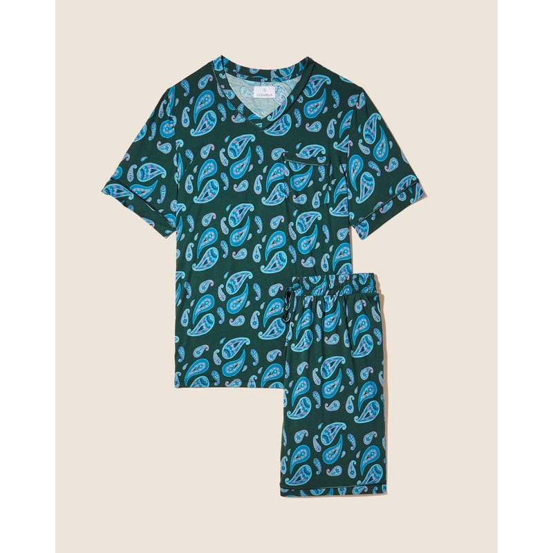 Ensemble Pyjama Haut  Manches Courtes Et Short Pour Hommes Congo Paisley S
