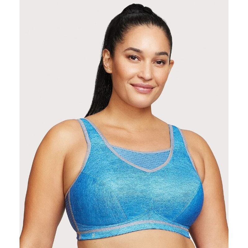 Glamorise No-Bounce Camisole Elite Wire-Free Sports Bra – Light Denim 34C