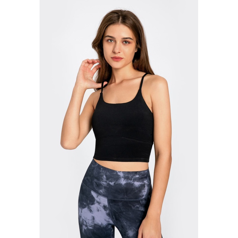 Millennia Crisscross Back Scoop Neck Sports Cami Black 4