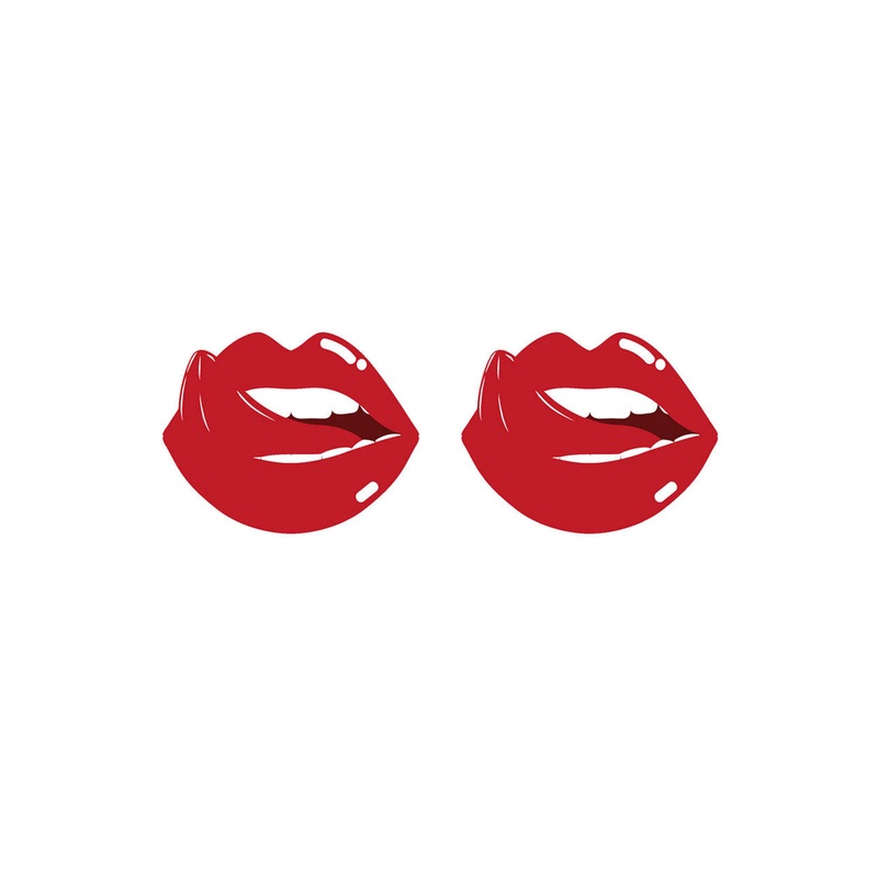 Sexy Red Lips Pasties Red One Size