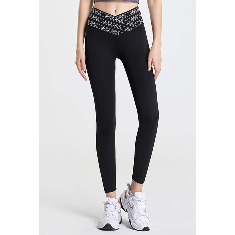 Wide Waistband Sports Pants Black S