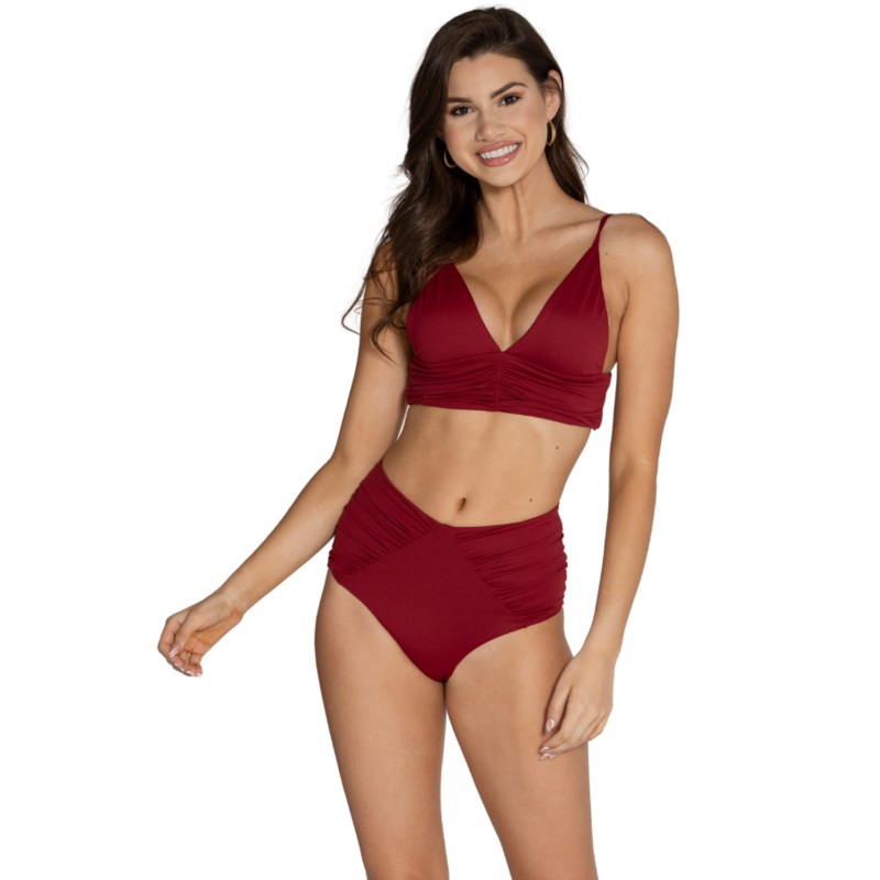 ALY BURGUNDY Bikini Top S