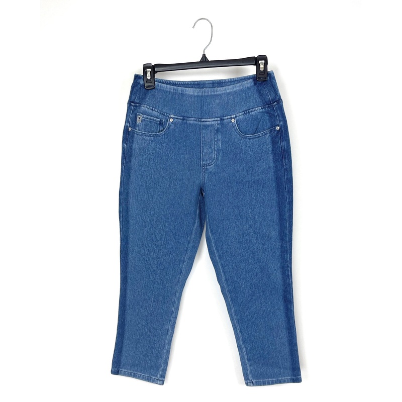Dark Wash Side Capri Jeans – Size 6/8