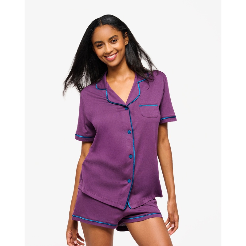 Ensemble Pyjama Haut  Manches Courtes Et Boxer Grappa/Mirtillo XS