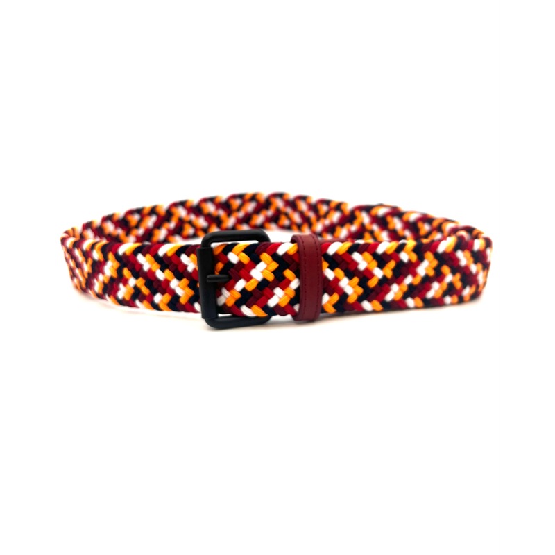 MENS Red and Orange Multicolor Woven Belt