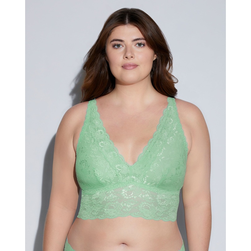 Plungie Longline Bralette In Erweiterten Plus Sizes Ghana Green 1X