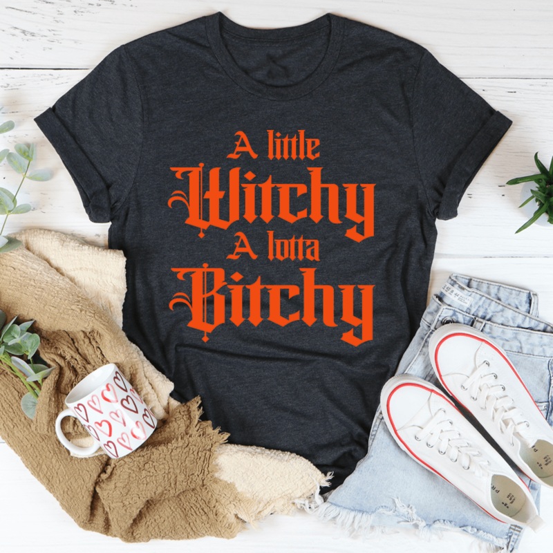 A Little Witchy Tee Dark Grey Heather S