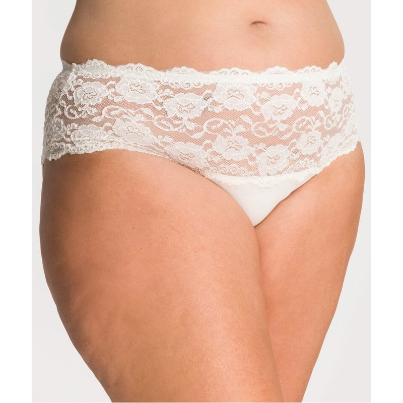 Ava & Audrey Greta Lace and Cotton Brief – Ivory L