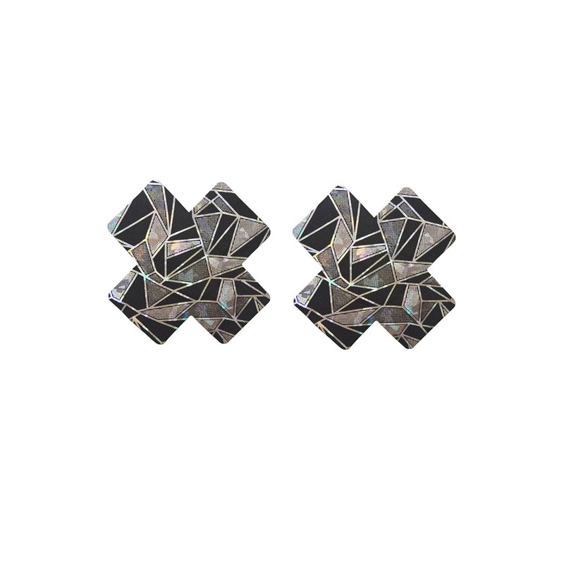 Black Geo X Pasties Black One Size