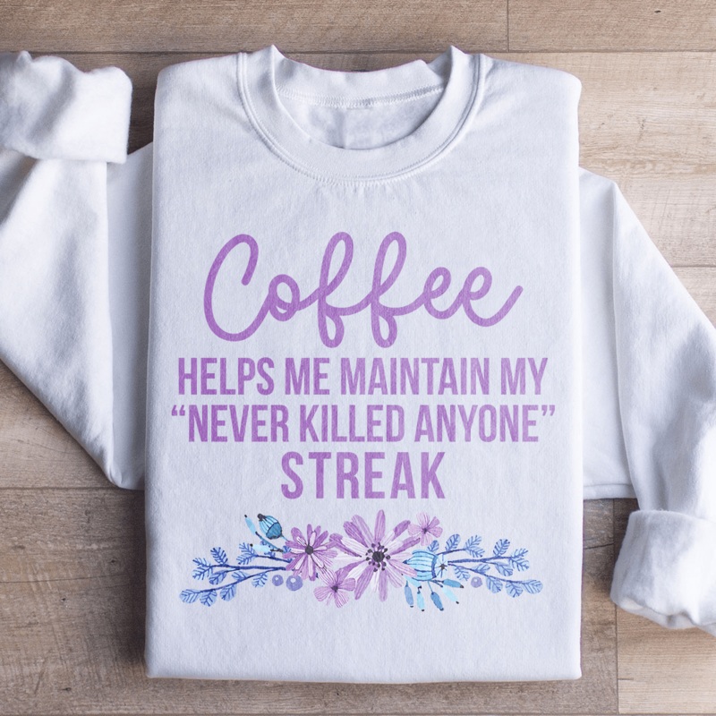 Coffee Helps Me Sweatshirt Black S