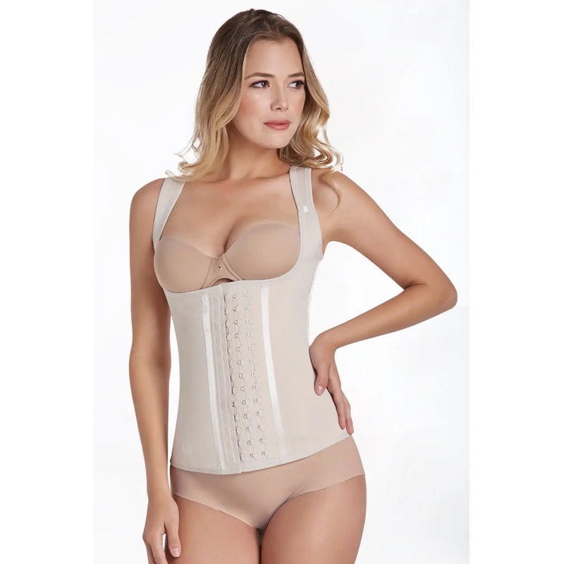 CURVEEZ Womens Vest Sculpting Latex Nude 2XS