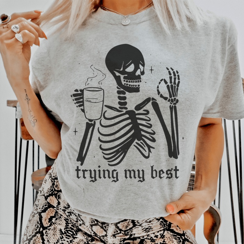 Trying My Best Tee Athletic Heather S
