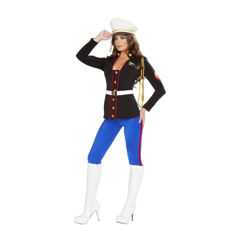 3pc Sexy Marine Corporal Small Black/Blue/Red