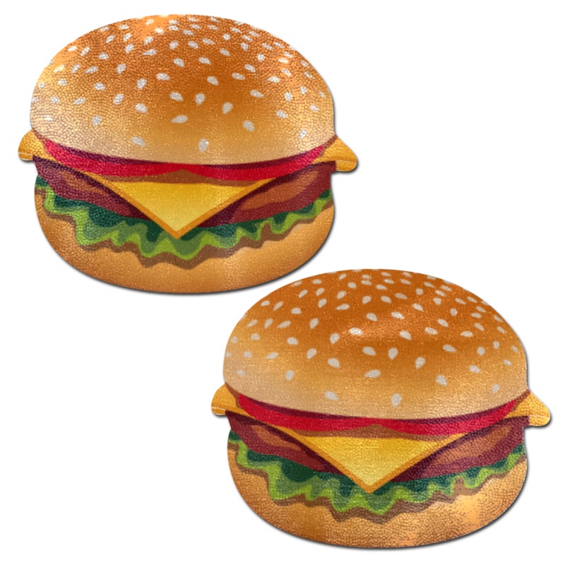 Burger: Delicious Cheeseburger Nipple Pasties by Pastease