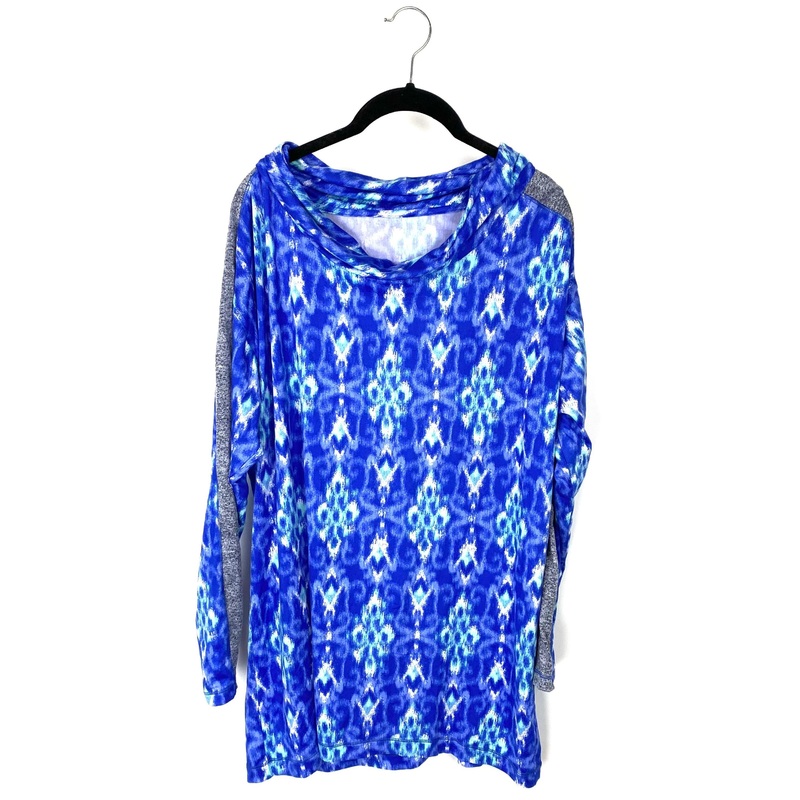 Cowl Neck Abstract Cowl Neck Top – Medium