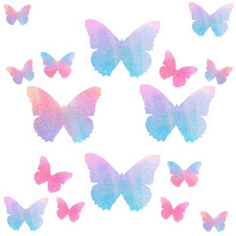 Tinky’s Revenge Pink and Blue Holographic Blacklight Butterfly Nipple Sticker Crop Top