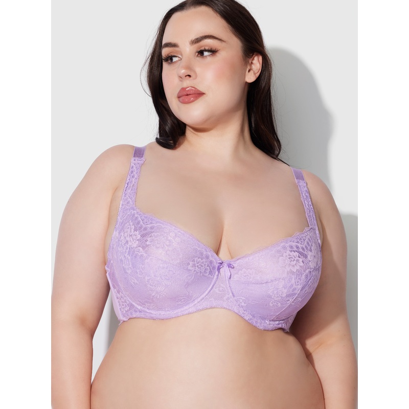 Voluptuous Full Figure Push Up Bra Lilac Breeze 34 D