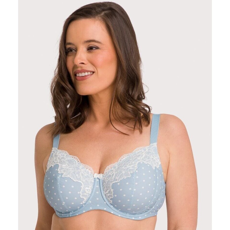 Ava & Audrey Jacqueline Full Cup Underwired Bra – Blue/Ivory 38DDD