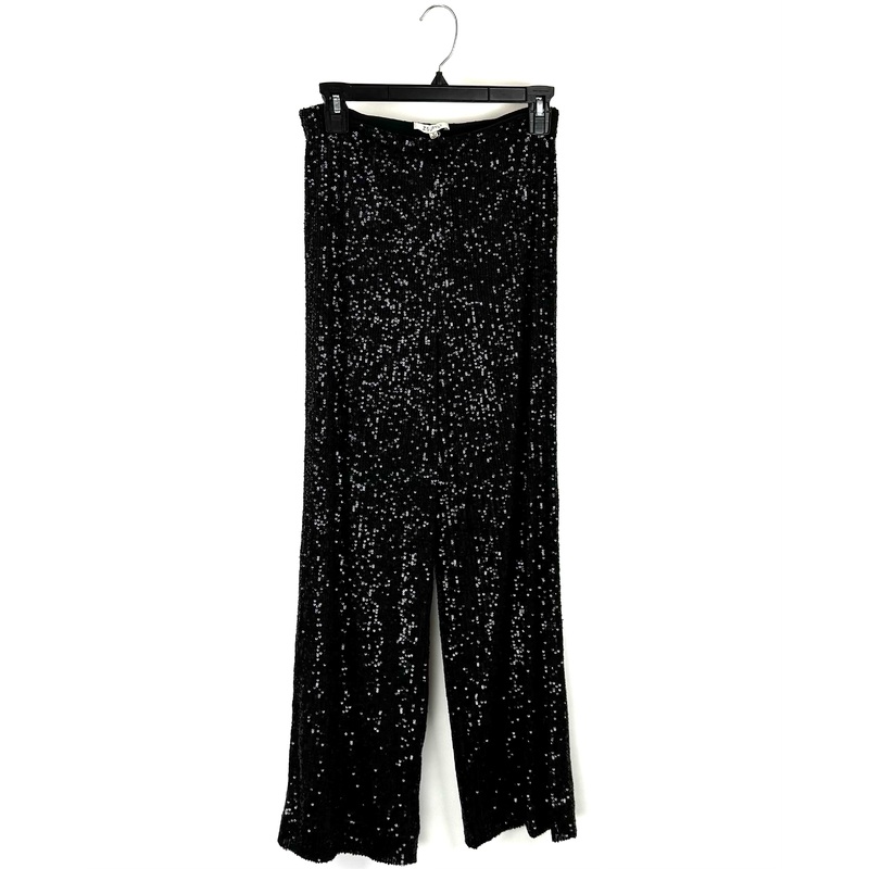 Black Sequins Straight-Leg Pants – Size 2/4