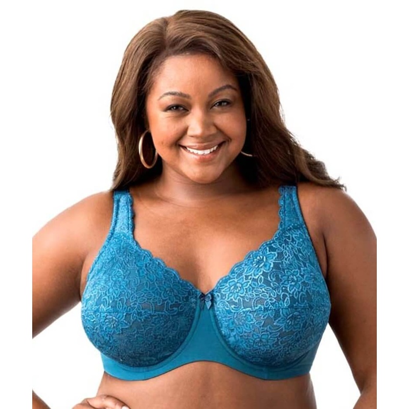 Elila Full Coverage Stretch Lace Underwired Bra – Teal 34E Teal