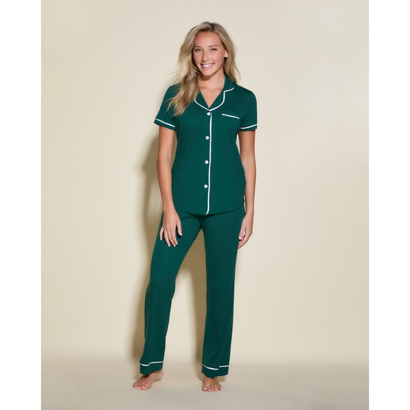 Kurzrmeliges Top & Hose Pyjama-Set Congo/Ivory XS